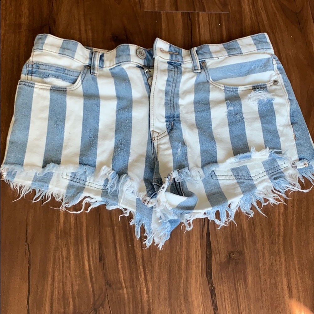 Striped Express booty shorts